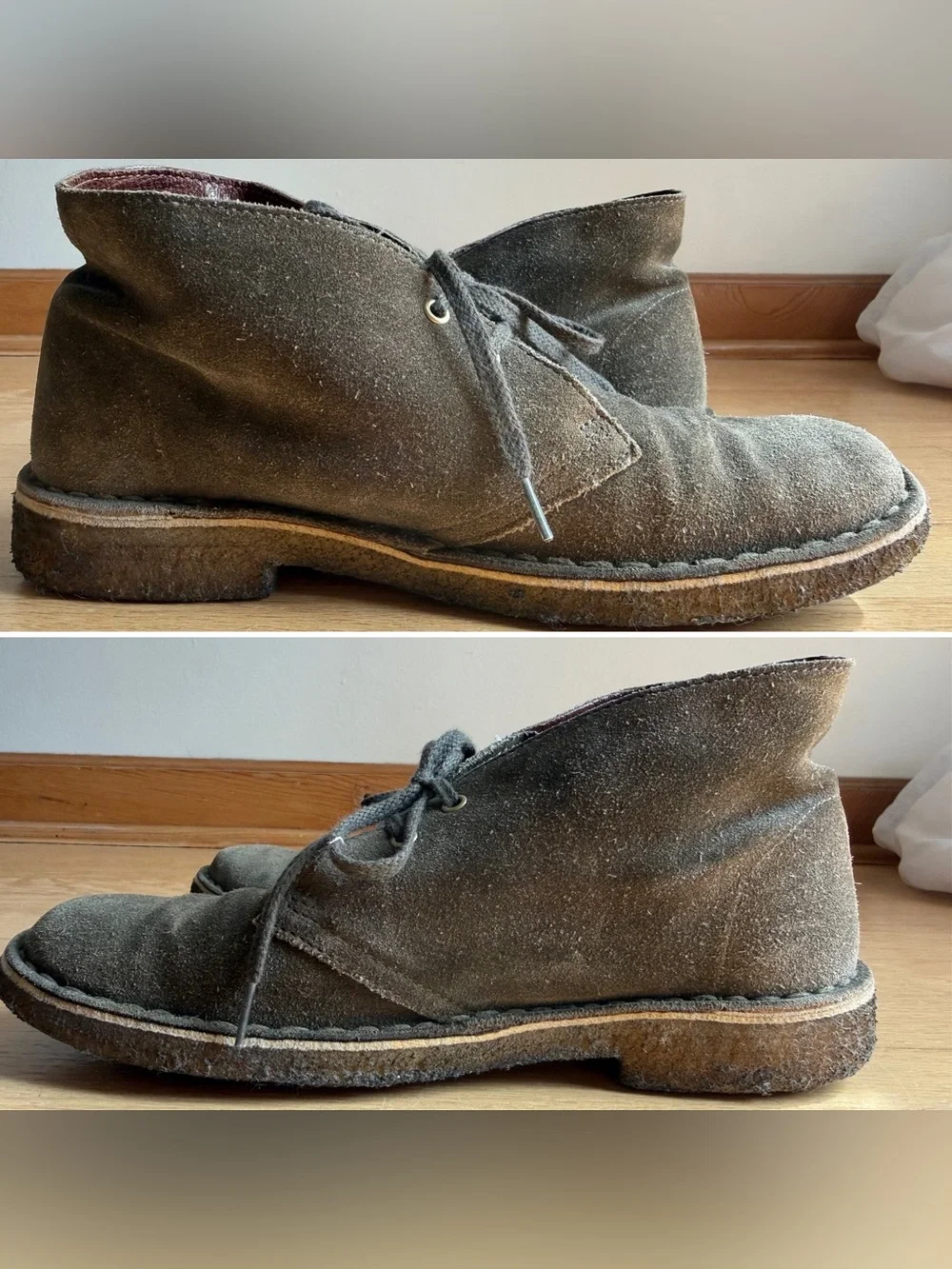 Clarks - Green Suede Chukka Desert Ankle Boots.